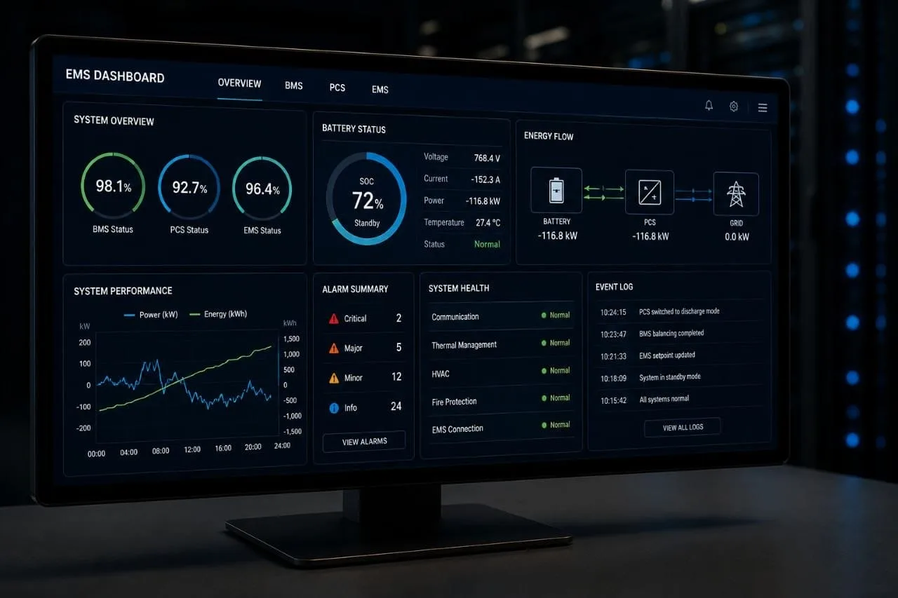 BMS Integration with EMS & PCS