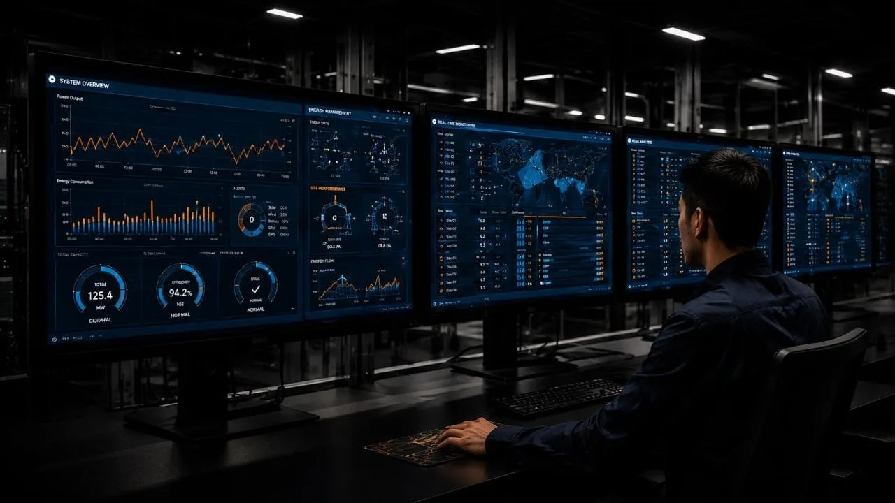 EMS control room with multiple monitoring screens