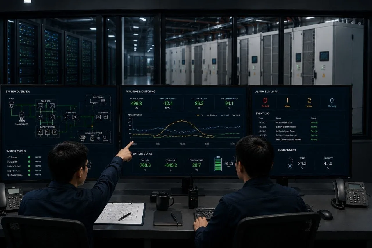 ESS operators at monitoring station