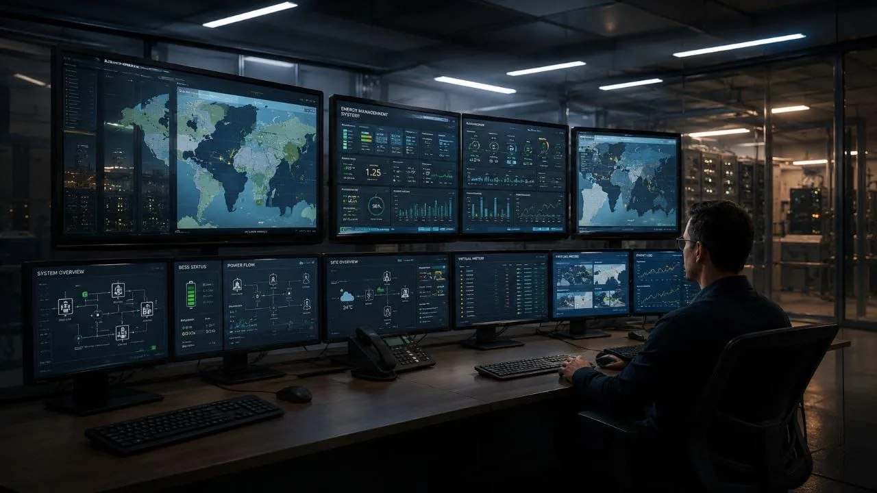 Operator monitoring SCADA control room