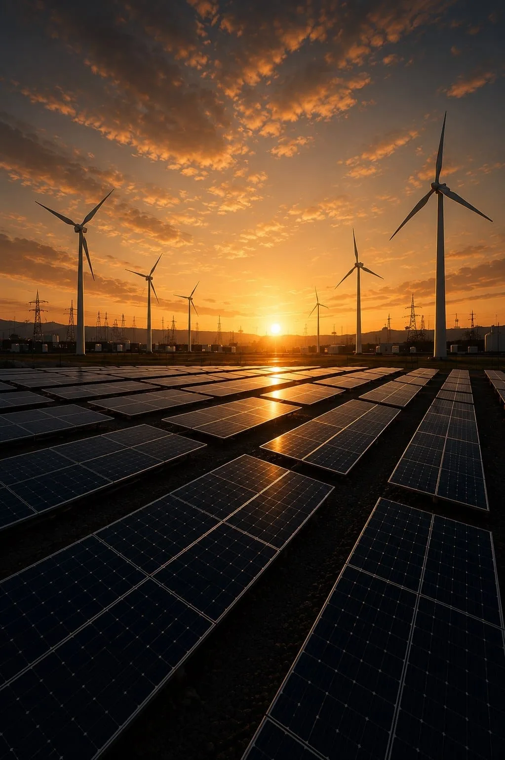 Microgrid with solar and wind